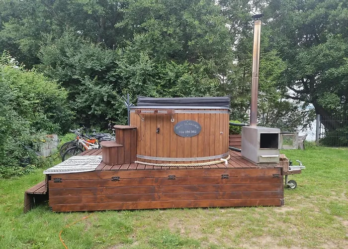 Nowy Drewniany Tu Mi Dobrze W Lubkowie Z Plaza Prázdninový dům Lubkowo